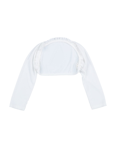 Shop @ Allegra Allegra Toddler Girl Wrap Cardigans White Size 7 Polyester, Elastane