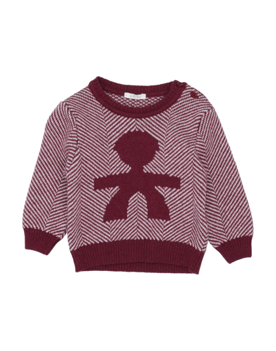 Shop Le Bebé Newborn Boy Sweater Burgundy Size 3 Viscose, Merino Wool, Polyamide, Cashmere In Red