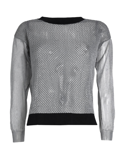 Shop Momoní Woman Sweater Grey Size S Polyester, Elastic Fibres