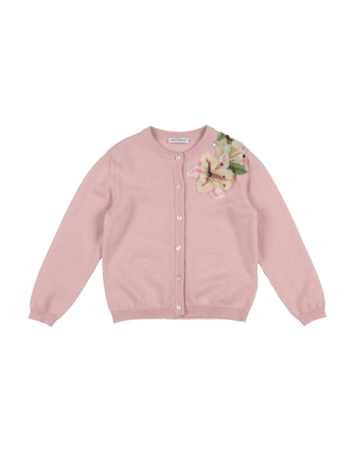 Shop Dolce & Gabbana Toddler Girl Cardigan Light Pink Size 7 Cashmere, Silk, Polyester, Glass
