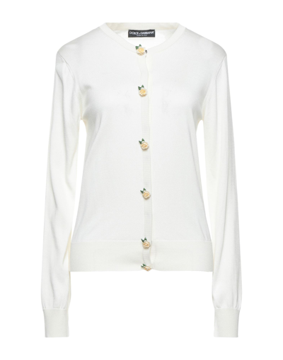 Shop Dolce & Gabbana Woman Cardigan Ivory Size 6 Silk In White