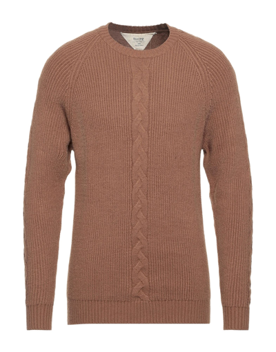 Shop Hermitage Man Sweater Camel Size Xl Acrylic, Nylon In Beige