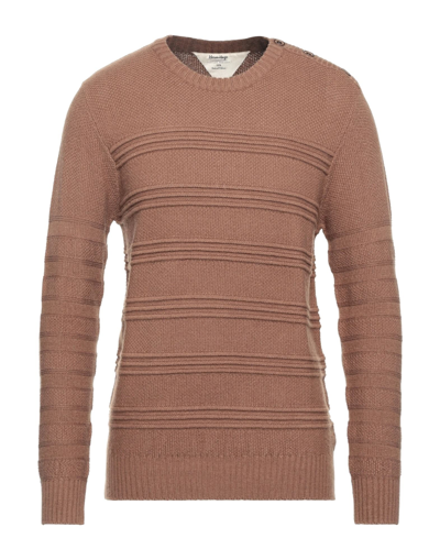 Shop Hermitage Man Sweater Camel Size Xl Acrylic, Nylon In Beige