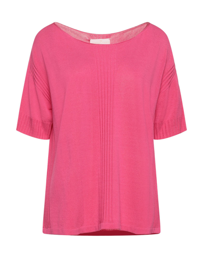 Shop Tabaroni Cashmere Woman Sweater Fuchsia Size 4 Viscose, Polyester In Pink