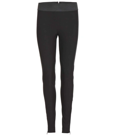 Shop Stella Mccartney Cotton-blend Crepe Leggings In Llack