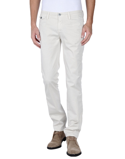 Shop Siviglia White Pants In Beige