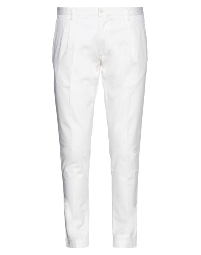 Shop Gabardine Man Pants White Size 38 Cotton, Elastane