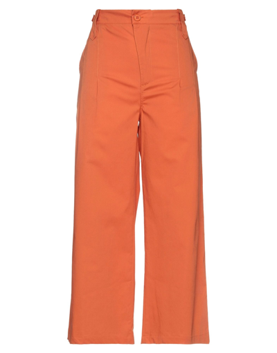 Shop L'autre Chose L' Autre Chose Woman Pants Orange Size 10 Cotton, Elastane