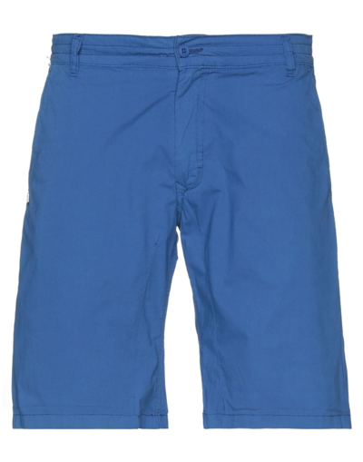 Shop Daniele Alessandrini Man Shorts & Bermuda Shorts Bright Blue Size 30 Cotton, Elastane