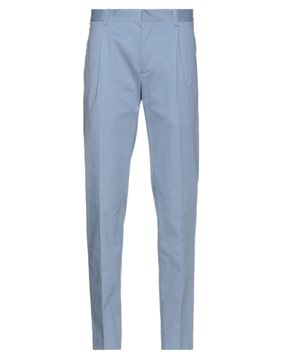 Shop Grey Daniele Alessandrini Man Pants Pastel Blue Size 28 Cotton, Elastane