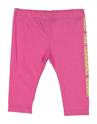 Shop Diesel Newborn Girl Leggings Fuchsia Size 3 Cotton In Pink
