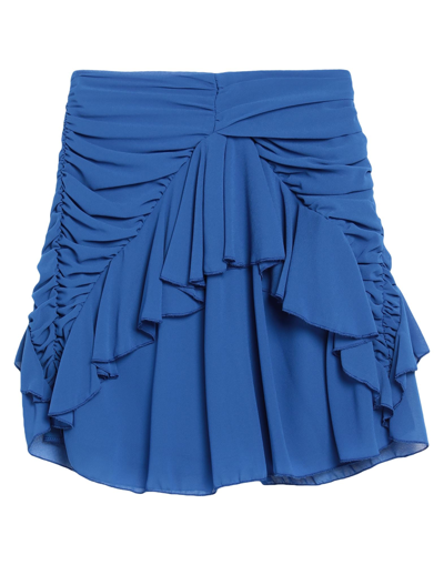 Shop Vanessa Scott Woman Mini Skirt Bright Blue Size M Polyester