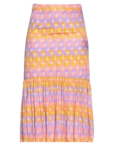 Sandro Midi Skirts In Orange
