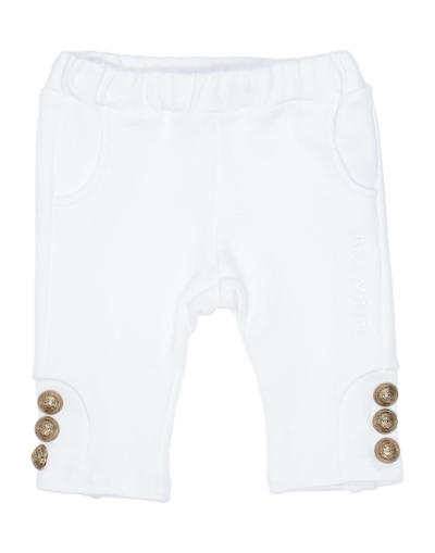 Shop Balmain Newborn Girl Pants White Size 3 Cotton