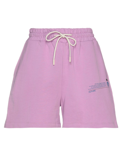 Shop Msgm Woman Shorts & Bermuda Shorts Purple Size Xs Cotton