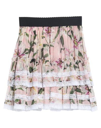 Shop Dolce & Gabbana Woman Mini Skirt Blush Size 10 Silk, Cotton, Polyamide In Pink