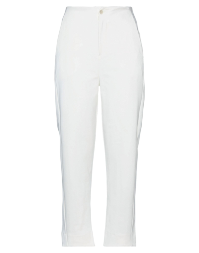 Shop European Culture Woman Pants White Size 31 Viscose, Polyamide, Polyester, Cotton, Elastane