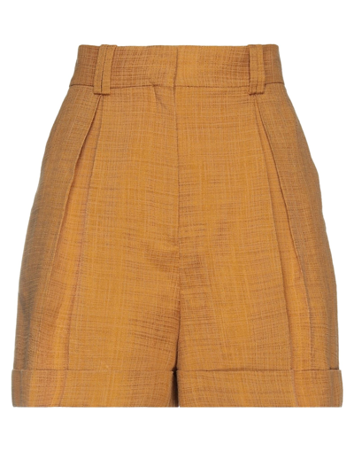 Sandro Woman Shorts & Bermuda Shorts Marigold Size 8 Viscose, Cotton In Ocher