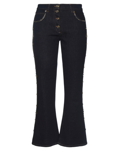 Shop Versace Woman Jeans Blue Size 26 Cotton, Elastane, Calfskin