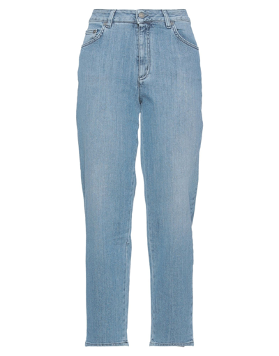 Shop Moschino Woman Jeans Blue Size 12 Cotton, Elastane