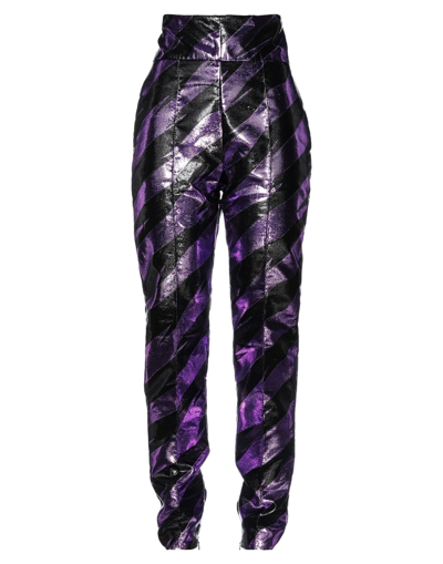 Shop Alexandre Vauthier Woman Pants Purple Size 4 Polyester, Silk