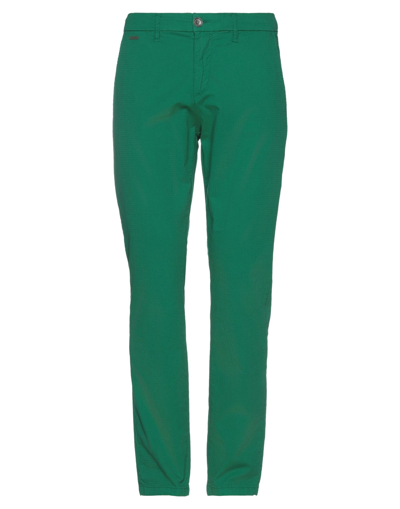 Shop Guess Man Pants Green Size 30w-32l Cotton, Elastane