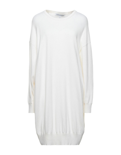 Shop European Culture Woman Mini Dress White Size S Wool, Viscose, Polyamide, Cashmere