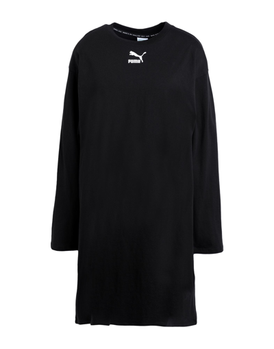 Shop Puma Classics Longsleeve Tee Dress Woman Mini Dress Black Size S Cotton