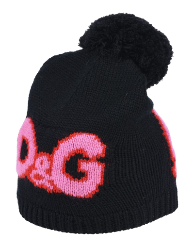 Shop Dolce & Gabbana Toddler Girl Hat Black Size 6 Virgin Wool, Cashmere