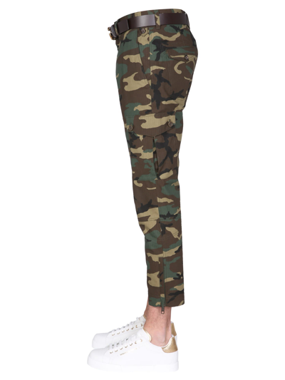 Shop Dolce & Gabbana Cargo Pants With Camouflage Pattern In Multicolor