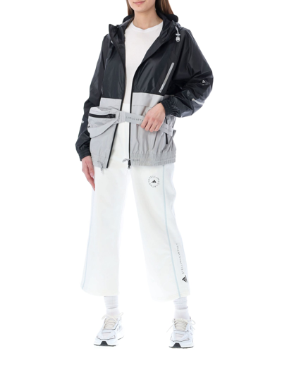Shop Adidas By Stella Mccartney Belt-bag Windbreaker In Black Grey