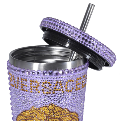 Shop Versace Medusa Stud Travel Mug In Lilac