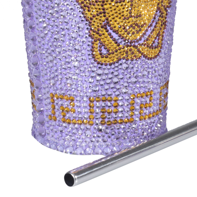 Shop Versace Medusa Stud Travel Mug In Lilac