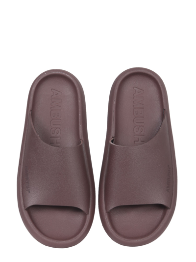 Shop Ambush Rubber Slide Sandals In Marrone