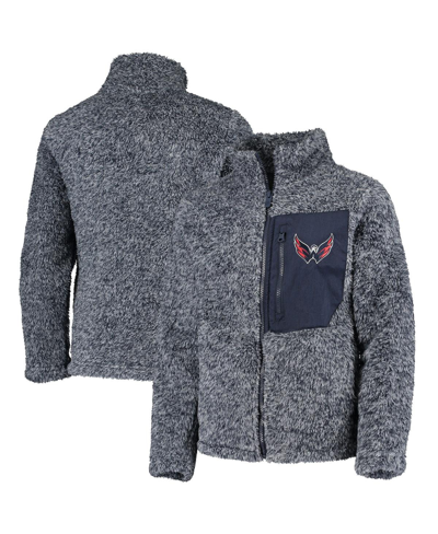 Outerstuff Youth Girls Navy Washington Capitals Fan Gear Sherpa Full-zip Jacket In Navy