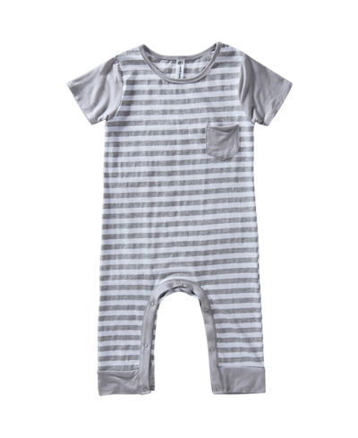 Shop Earth Baby Outfitters Toddler Boys Or Toddler Girls Striped Romper In Sliver Tone