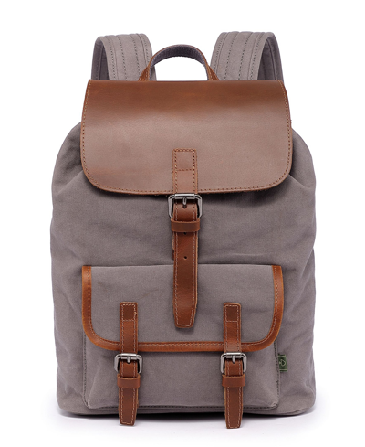 Shop Tsd Brand Bigleaf Canvas Backpack In Gray