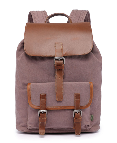 Shop Tsd Brand Bigleaf Canvas Backpack In Brown