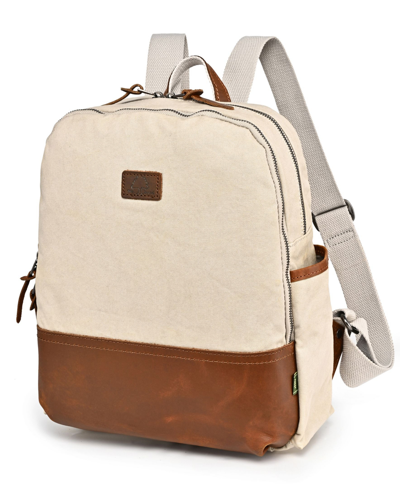 Shop Tsd Brand Magnolia Hill Canvas Backpack In Ivory
