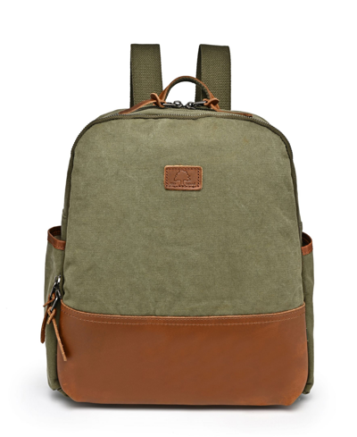 Shop Tsd Brand Magnolia Hill Canvas Backpack In Olive