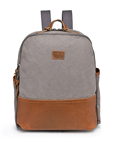 Shop Tsd Brand Magnolia Hill Canvas Backpack In Gray