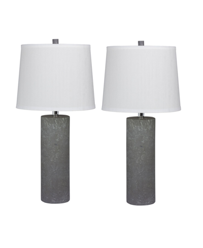 Shop Fangio Lighting Contemporary Column Table Lamps, Set Of 2 In Gray