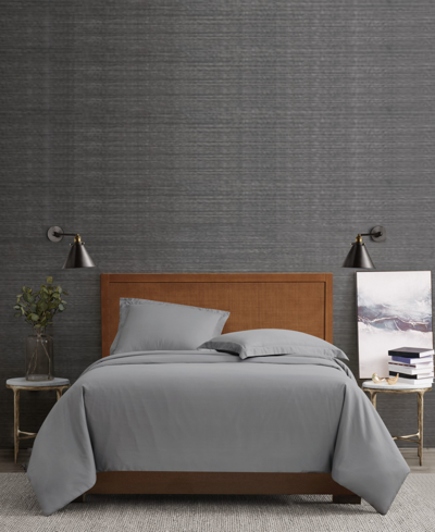 Shop London Fog Garment Wash Solid 3 Piece Duvet Cover Set, Full/queen In Gray