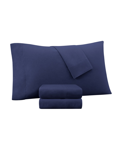 Shop Serta Supersoft Cooling 4 Pc Sheet Set, Twin In Peacoat