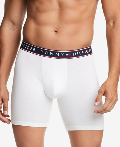 Shop Tommy Hilfiger Men's 3-pk. Cotton Stretch Moisture-wicking Boxer Briefs In White