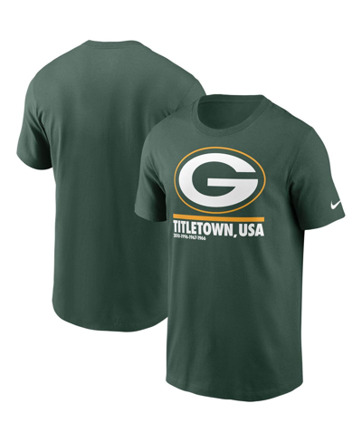 Nike Men's  Green Green Bay Packers Hometown Collection Title Town T-shirt In Green