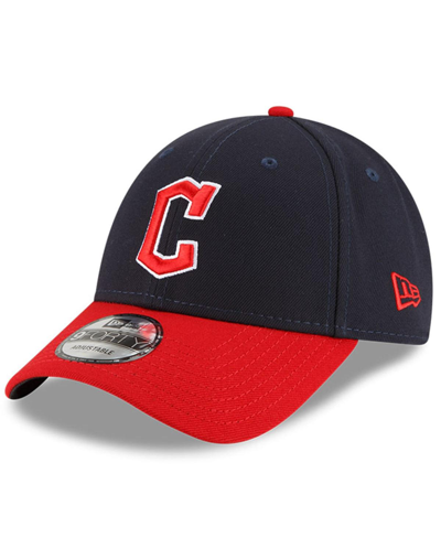 Shop New Era Men's  Navy And Red Cleveland Guardians Home The League 9forty Snapback Adjustable Hat In Navy/red