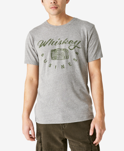 Shop Lucky Brand Men's Whiskey Business Graphic T-shirt In Gray