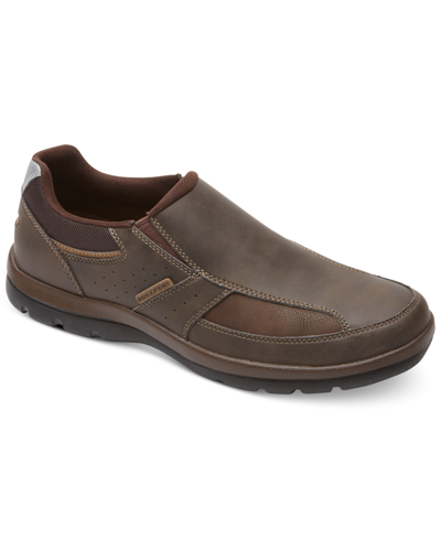 Shop Rockport Men's Get Your Kicks Slip On Shoes In Brown