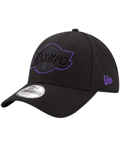Shop New Era Men's  Black Los Angeles Lakers 9forty Adjustable Hat